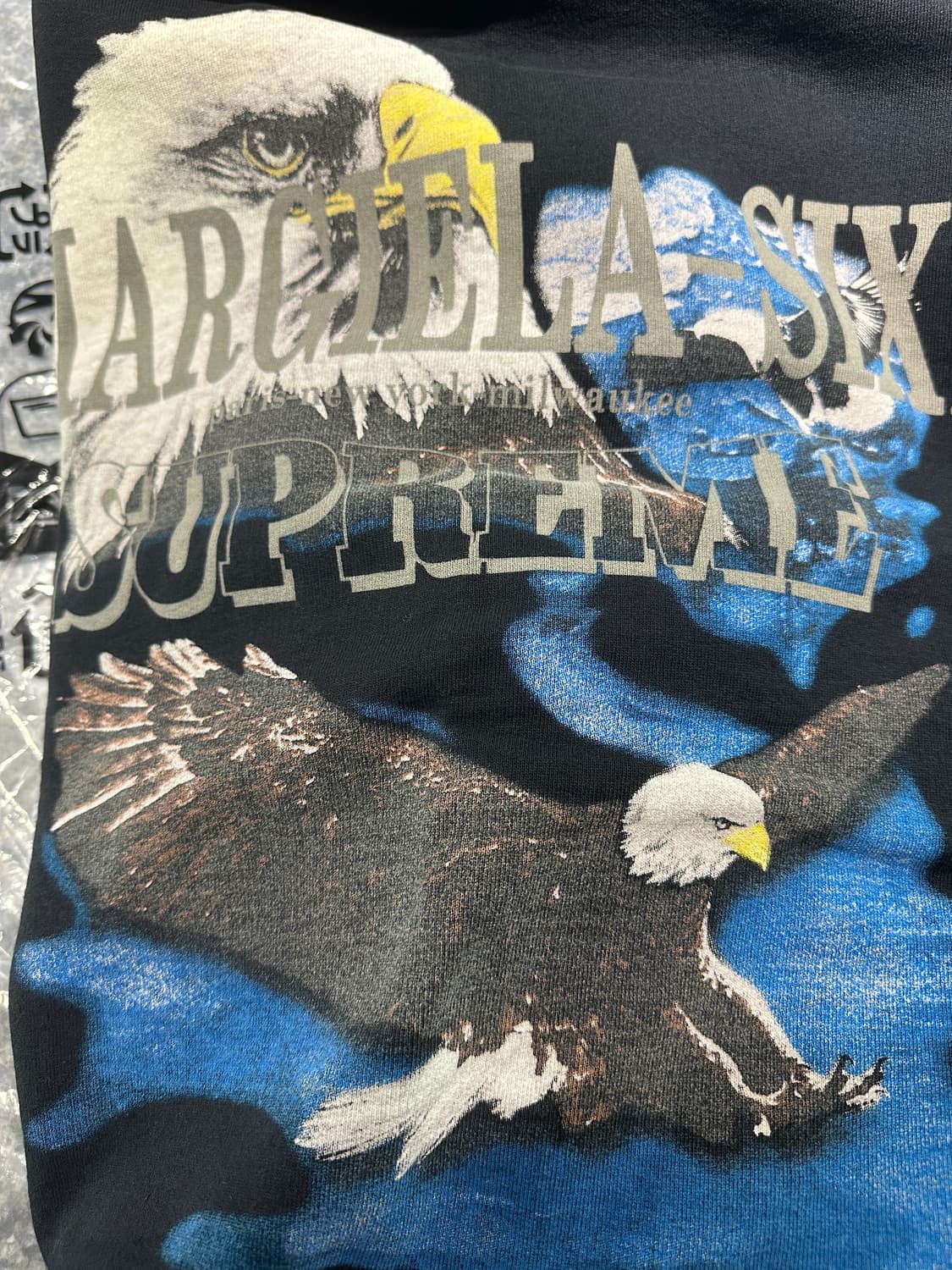 M 슈프림 MM6 메종 마르지엘라 이글 스웨트팬츠 블랙 상품이미지1