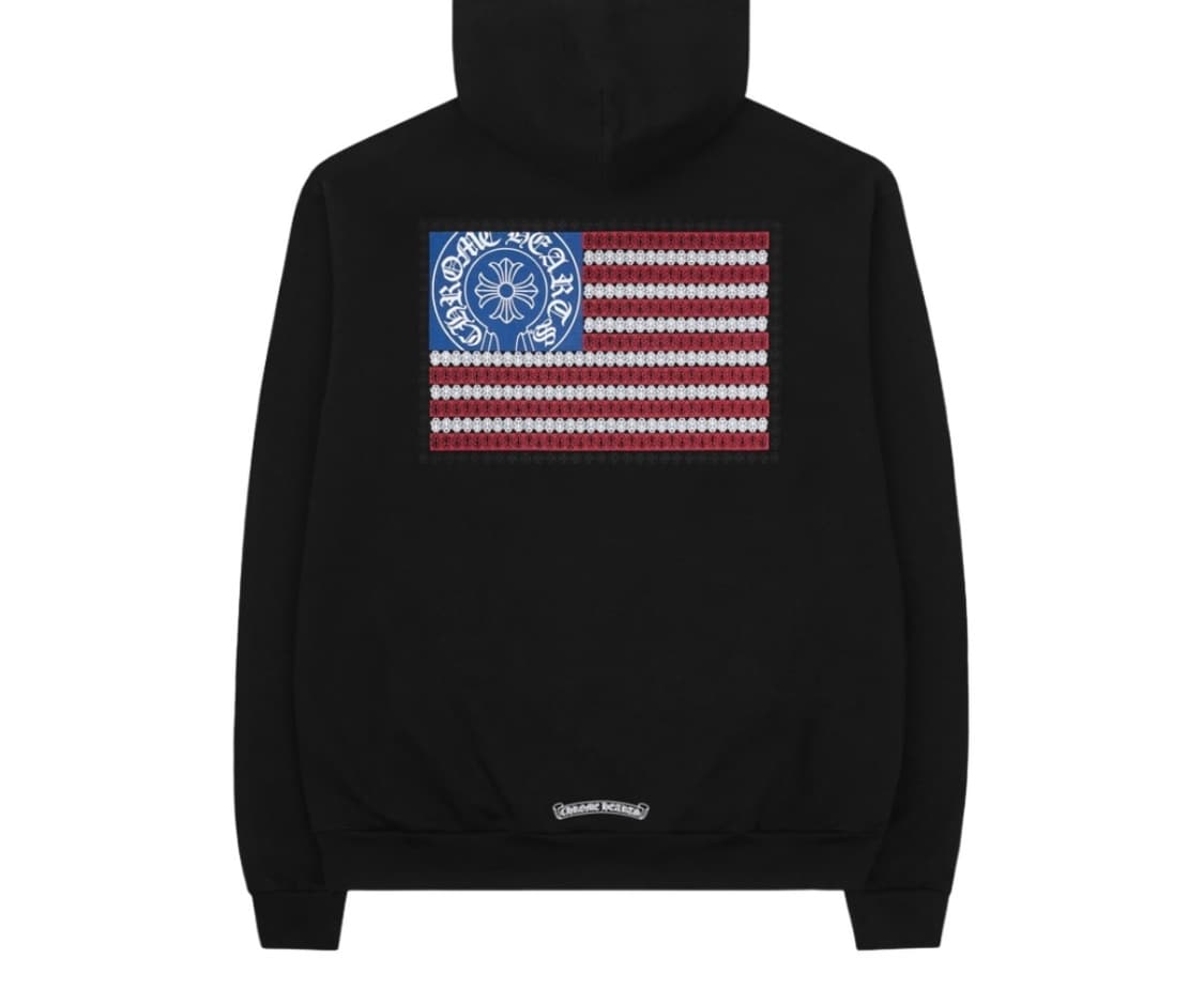 [S] 크롬하츠 아메리칸 플래그 대거 후드 블랙 홀스슈 상품이미지1