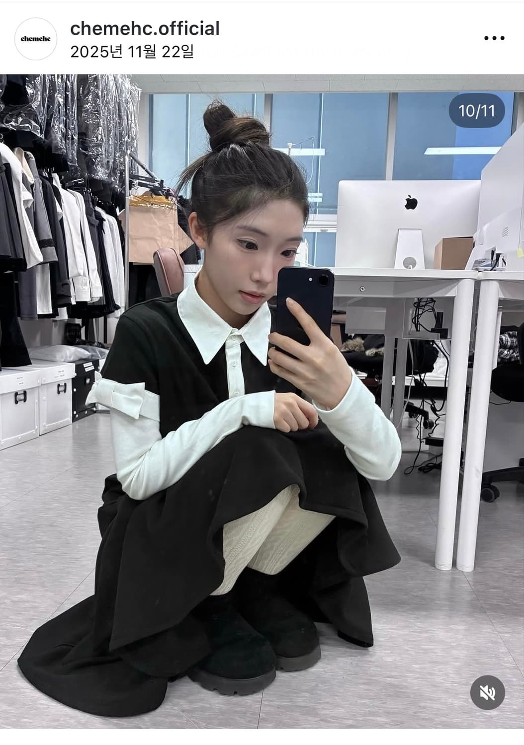 Chemehc bow sleeve shirt collar top 상품이미지2