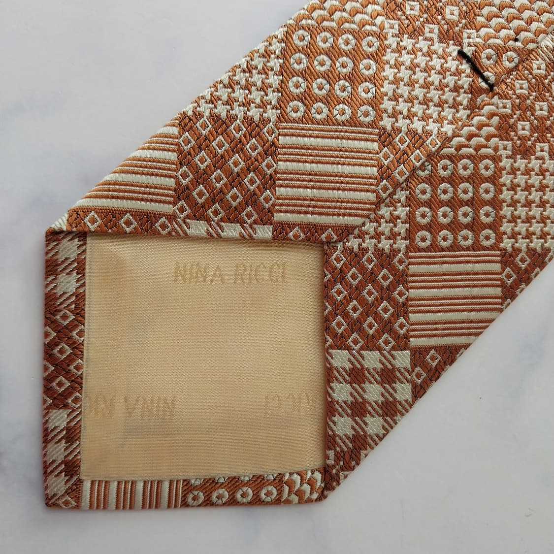 니나리치 실크 브라운 패턴 넥타이 9.6cm A+등급 K2406
 상품이미지7