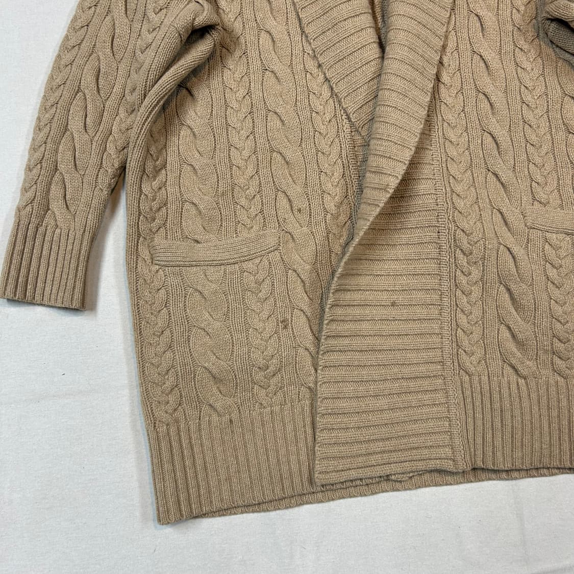 XS) 폴로 랄프로렌 울 캐시미어 블렌드 케이블 니트 가디건 상품이미지3