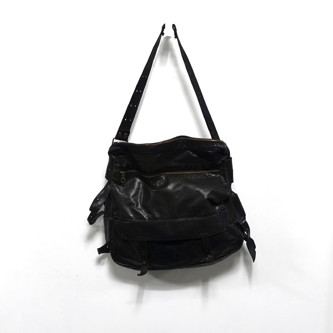 JAS MB 아티잔 잉글랜드 핸드메이드 더블벨트 레더 숄더백 상품이미지1