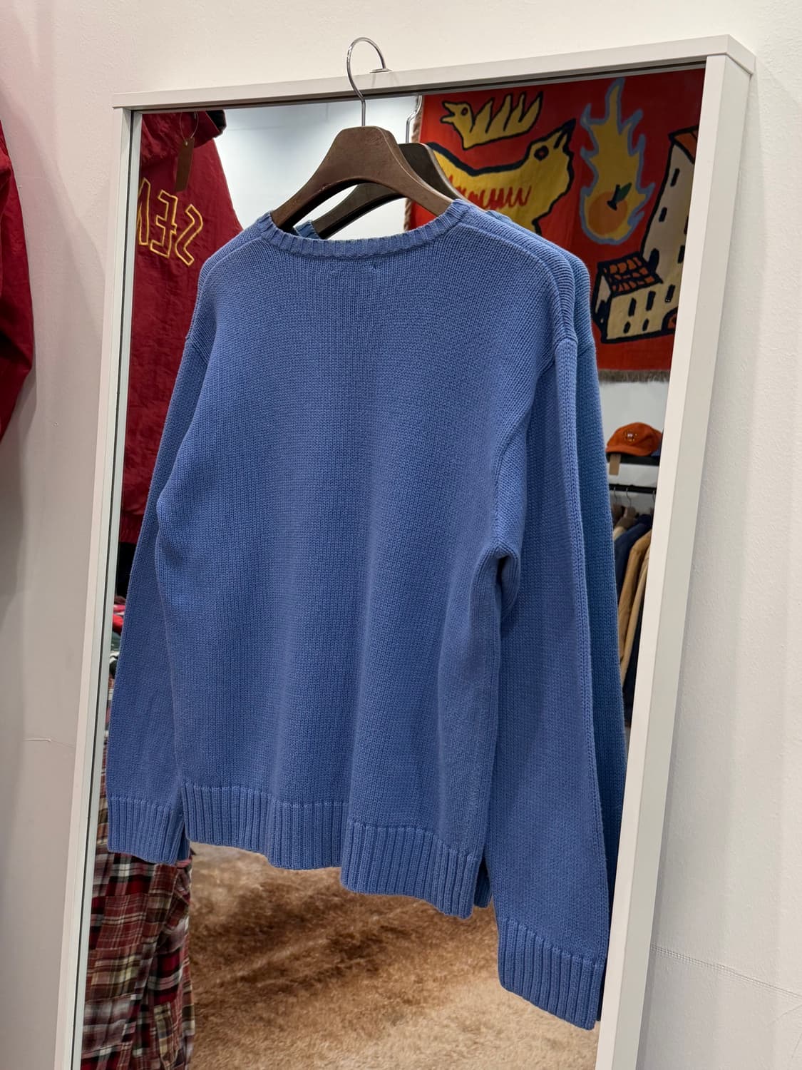 90-00s Polo RL 폴로 랄프로렌 브이넥 니트 (sky blue) 상품이미지4