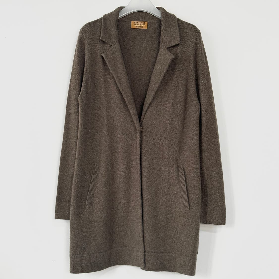 헤리티지 캐시미어 라펠 롱 가디건 상품이미지1