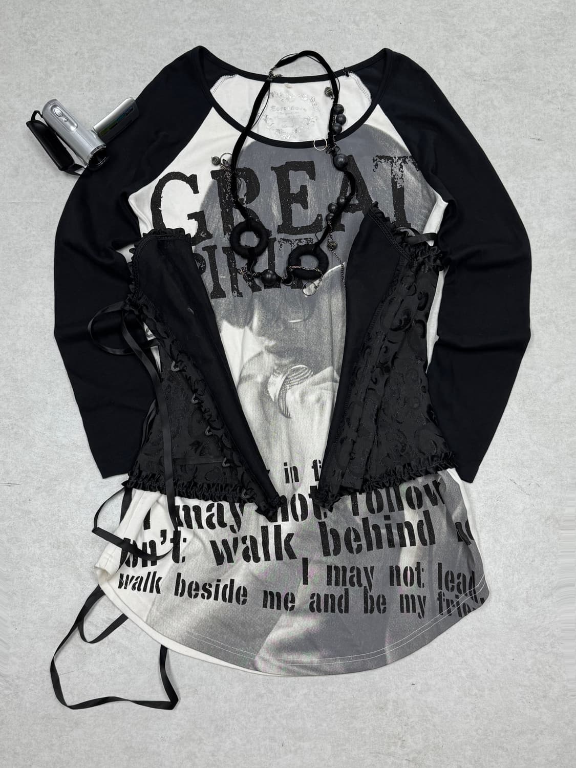 락시크 코디 세트 롱슬리브&코르셋 상품이미지1