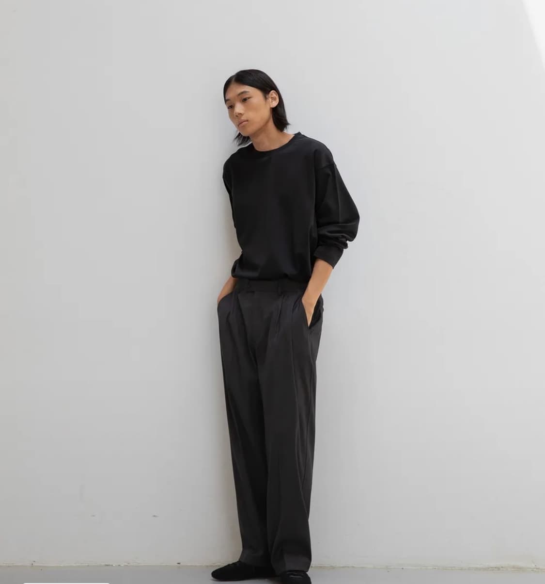 [5회착,02] 23AW 어나더오피스 산티아고 슬랙스 차콜 상품이미지3