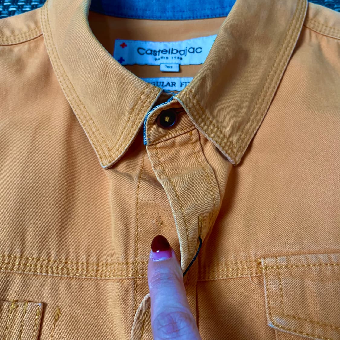 카스텔바작 오렌지 투포켓 데님 긴팔 셔츠 레귤러핏 105 상품이미지5