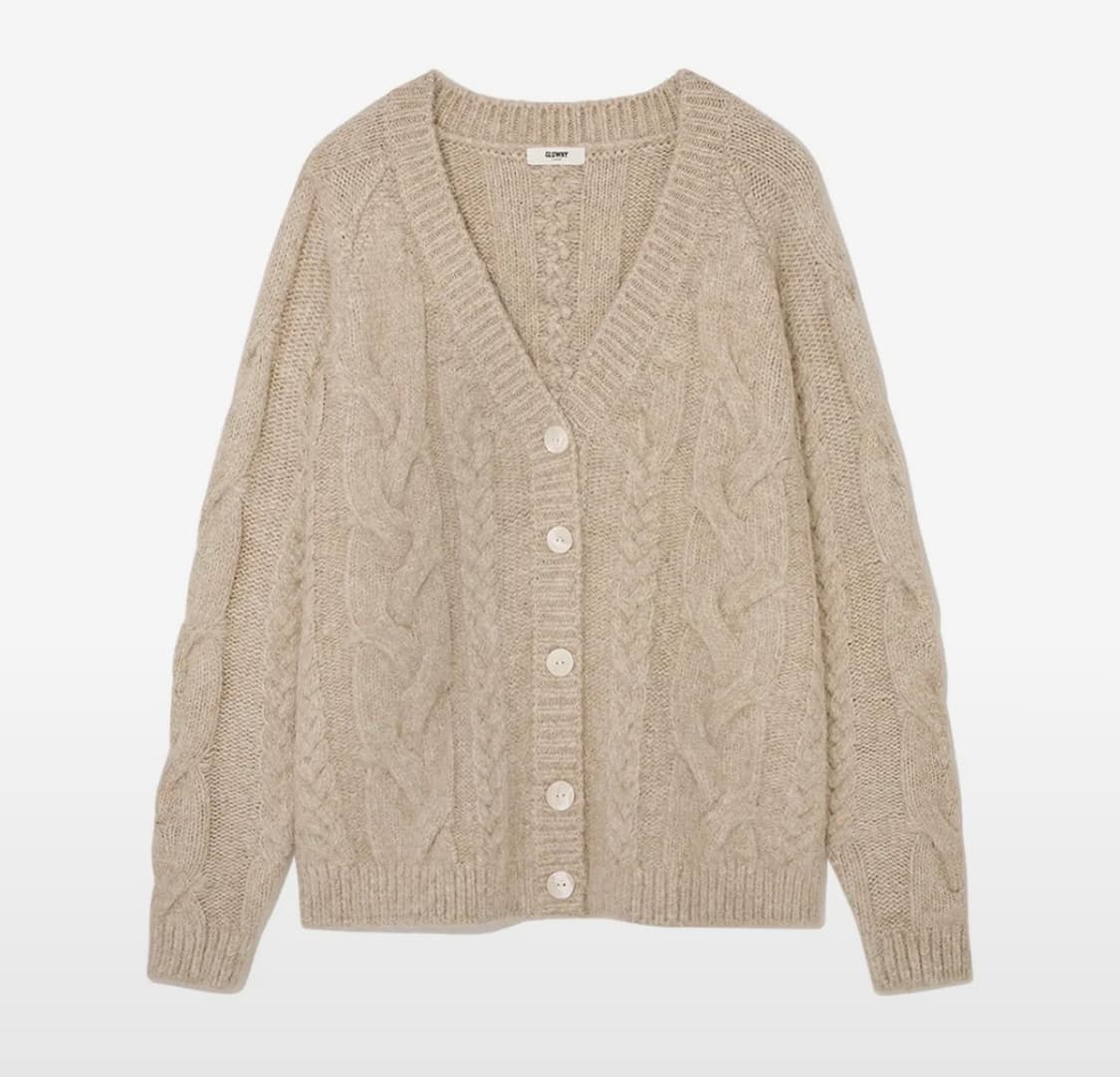 (구매) 글로니 케이블 가디건 오트밀 상품이미지1