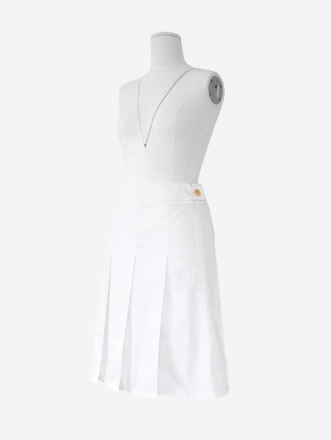 Burberry White Cotton Pleated Skirt 상품이미지5