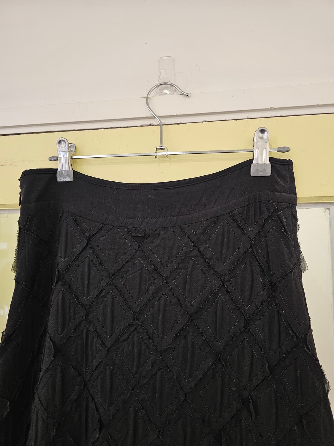 Masahiro Miyazaki 블랙 아가일 절개 미디스커트 상품이미지2