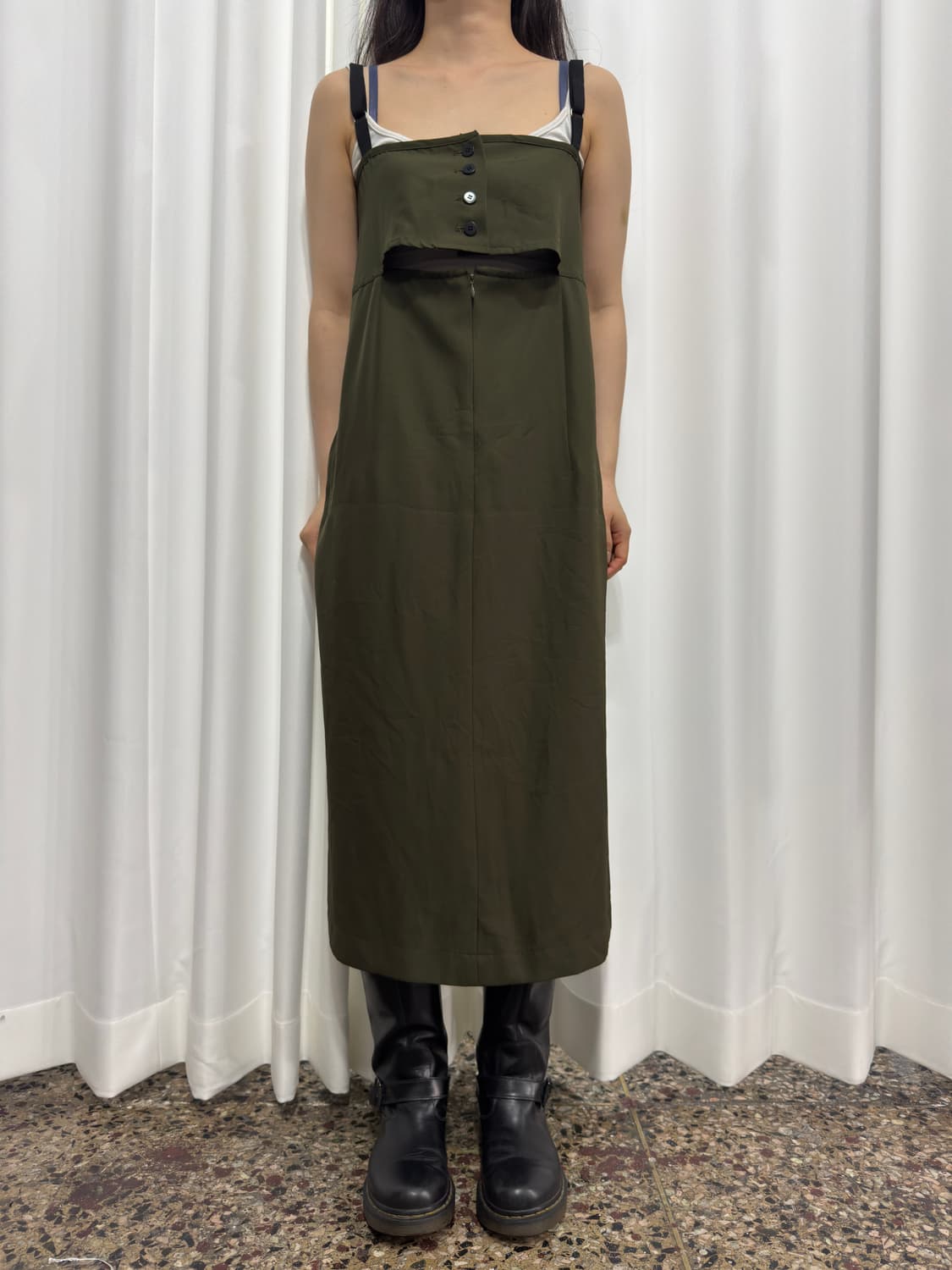 khaki cutout onepiece 상품이미지1