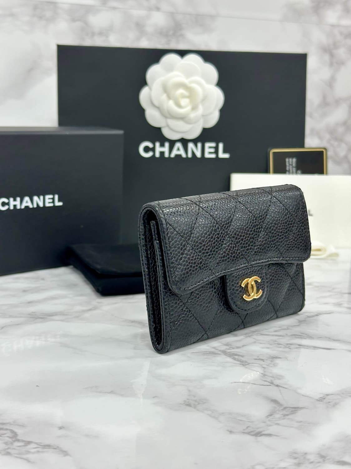 [풀구성] 샤넬 클래식 골드메탈 카드지갑 캐비어 블랙 상품이미지4