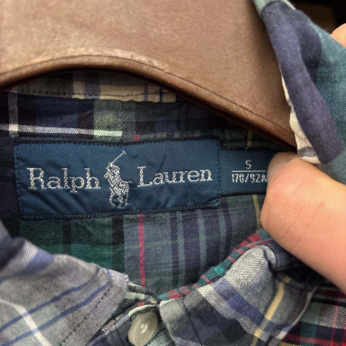 00s 폴로 랄프로렌 빈티지 마드라스 패치워크 버튼다운 셔츠 N875 상품이미지5