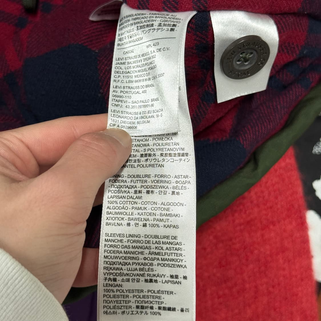 리바이스 리프 패턴 플리스 후드 파카 카키 상품이미지7