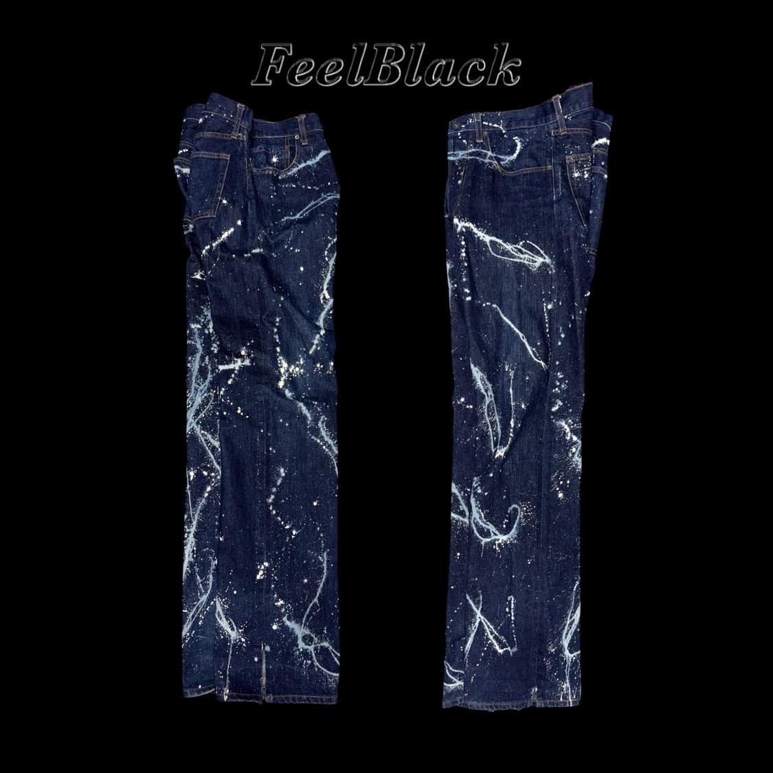 Splatter Paint Damaged Hem Denim 상품이미지7