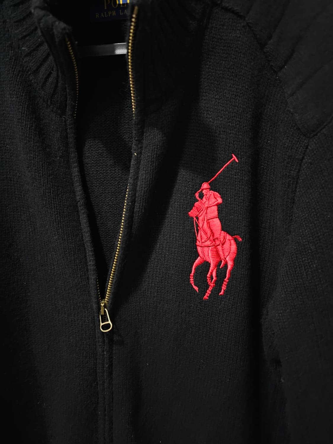 폴로 POLO 빅포니 검빨 니트집업 95~100 / M~L 상품이미지3