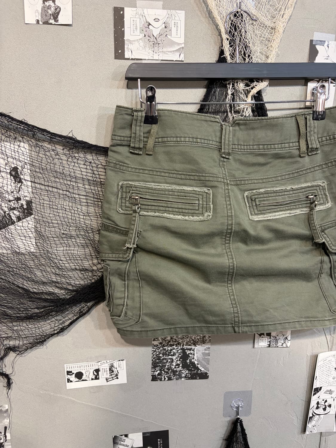 00's Grunge cargo military Mini Skirt 상품이미지8