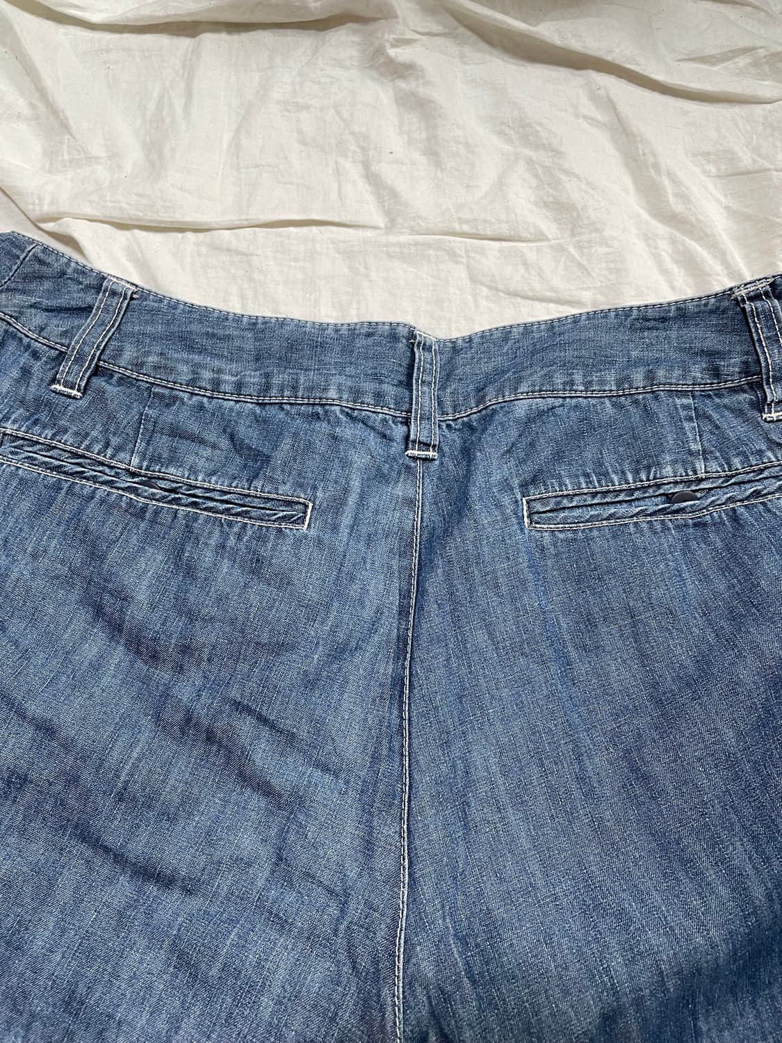 크로커다일 데님 카프리 와이드 팬츠 상품이미지5
