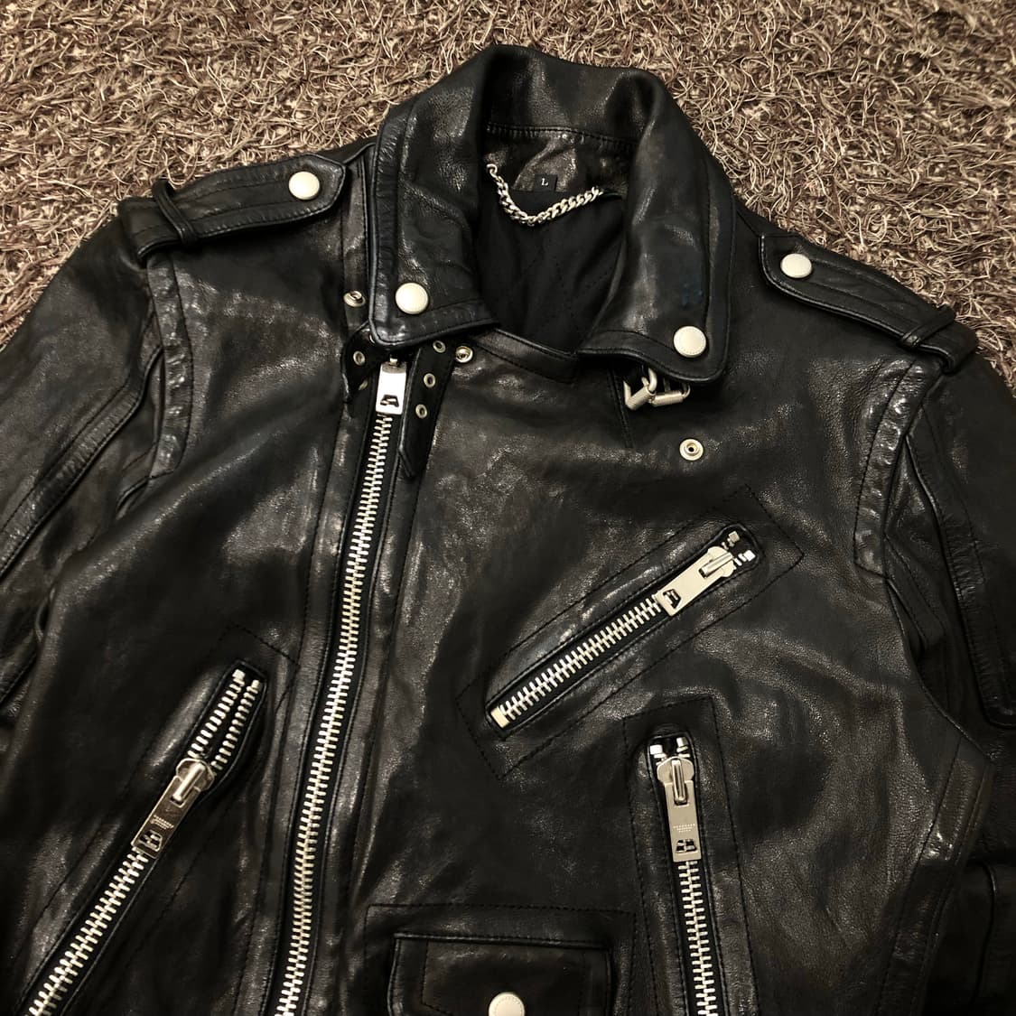 빈티지 양가죽 라이더 레더 가죽 자켓 상품이미지2