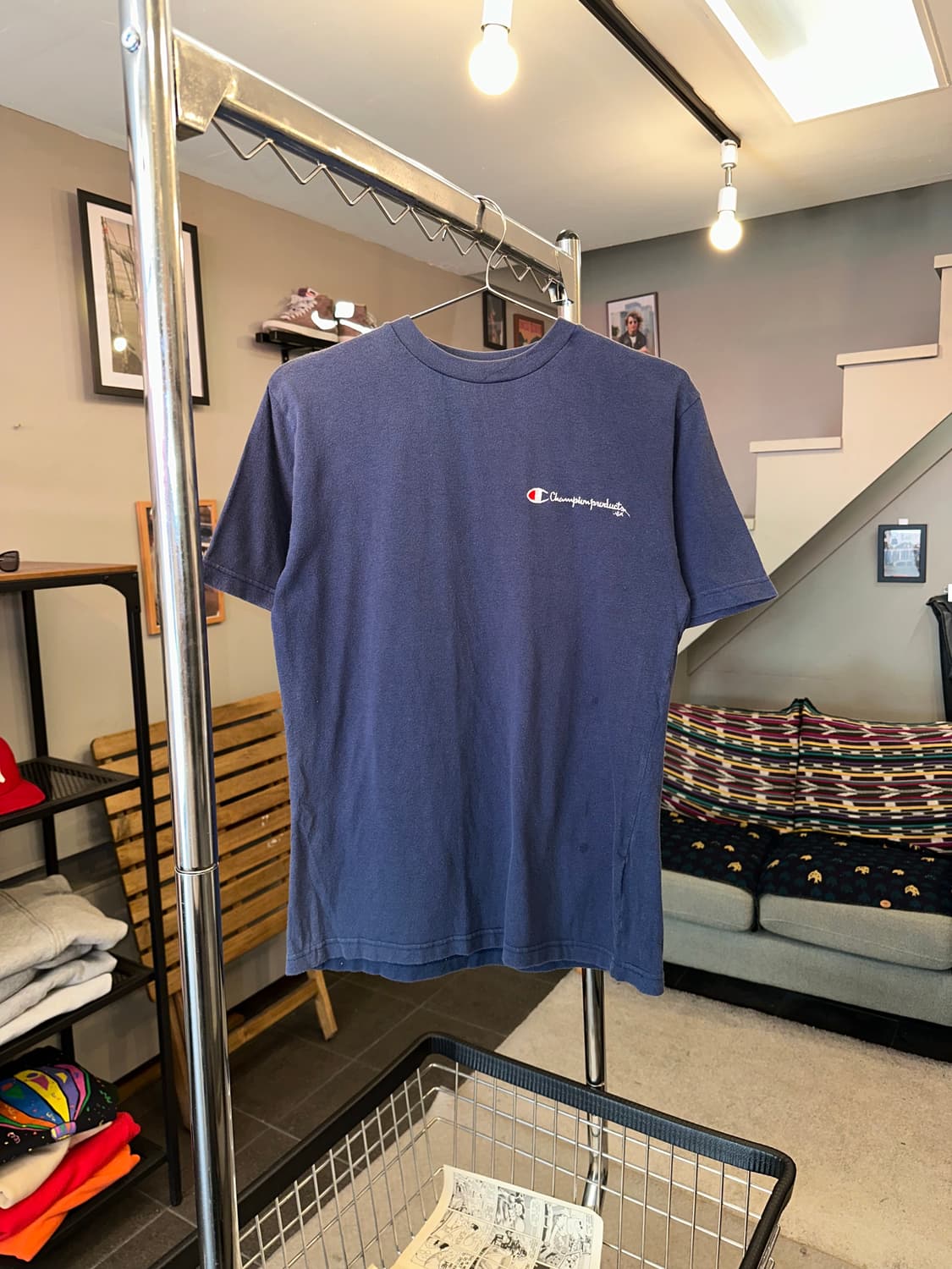 Champion Products line navy logo T-shirt 상품이미지3