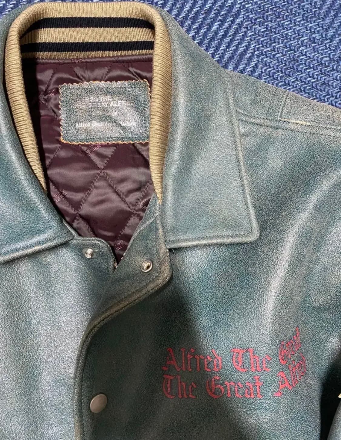 헤리티지플로스 알프레드 타이거 레더 바시티 그린 L 상품이미지2