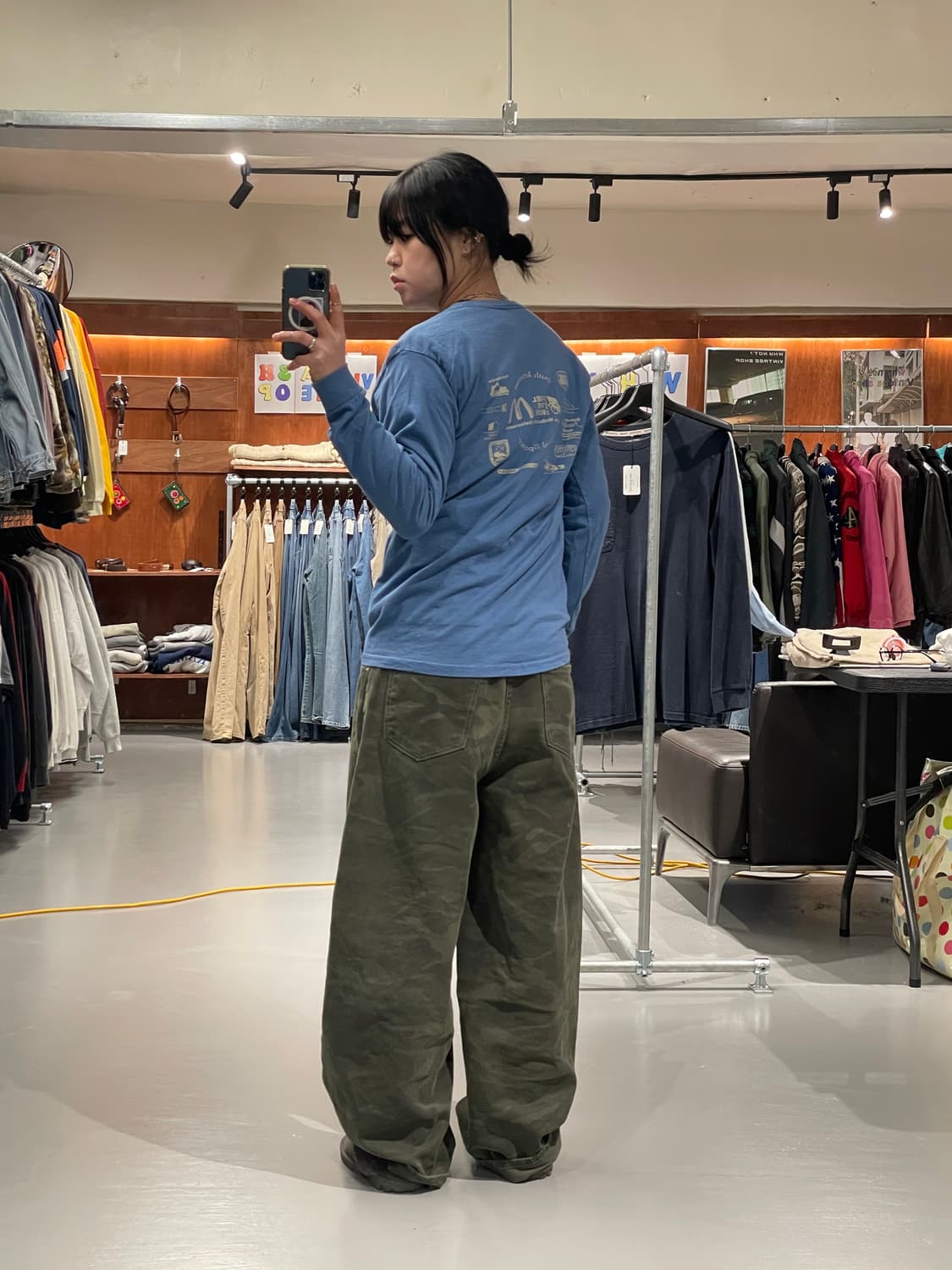 빈티지 롱슬리브 티셔츠(블루)   상품이미지6