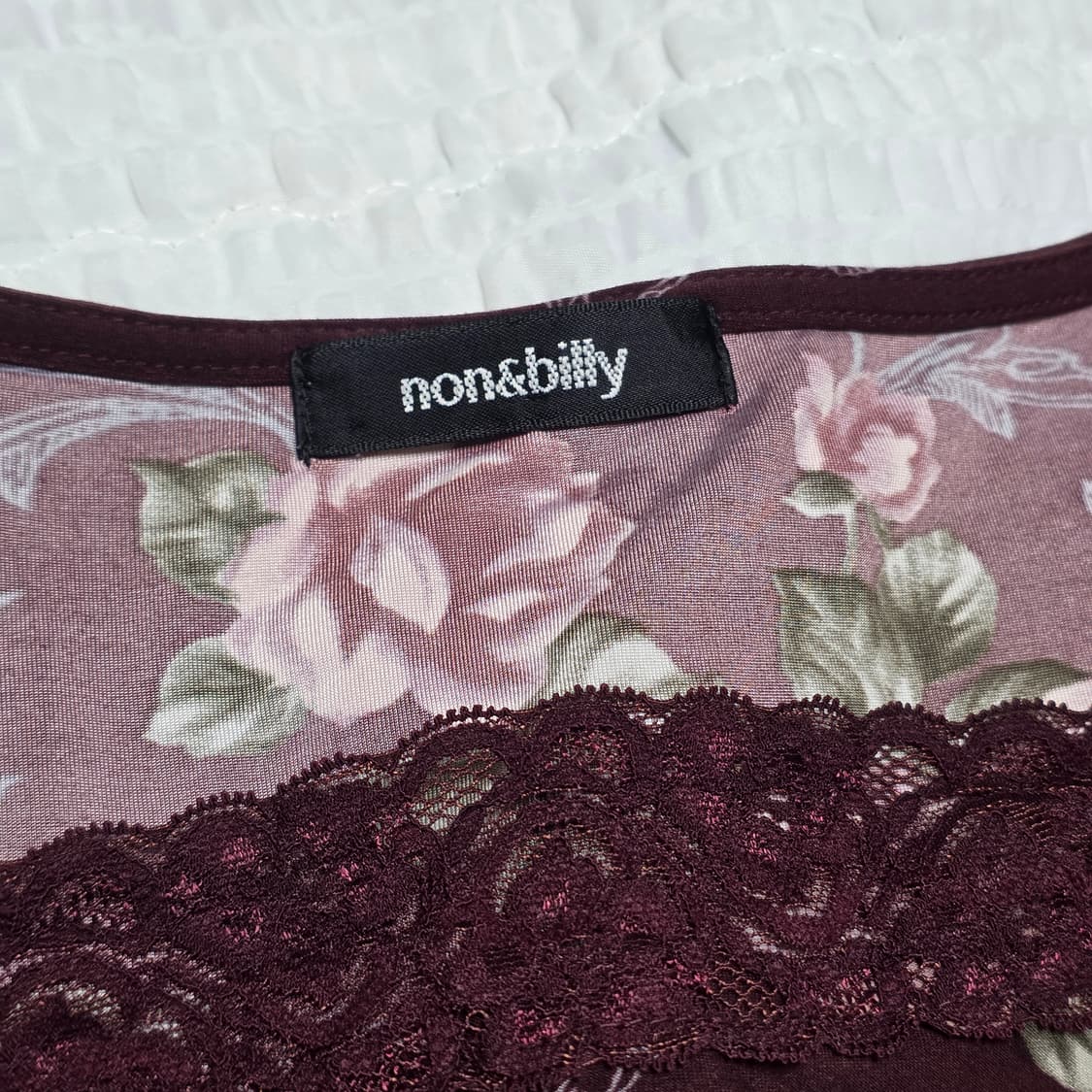 non&billy 오리엔탈 로즈st 레이스 셔링 모리걸 슬리브 상품이미지5