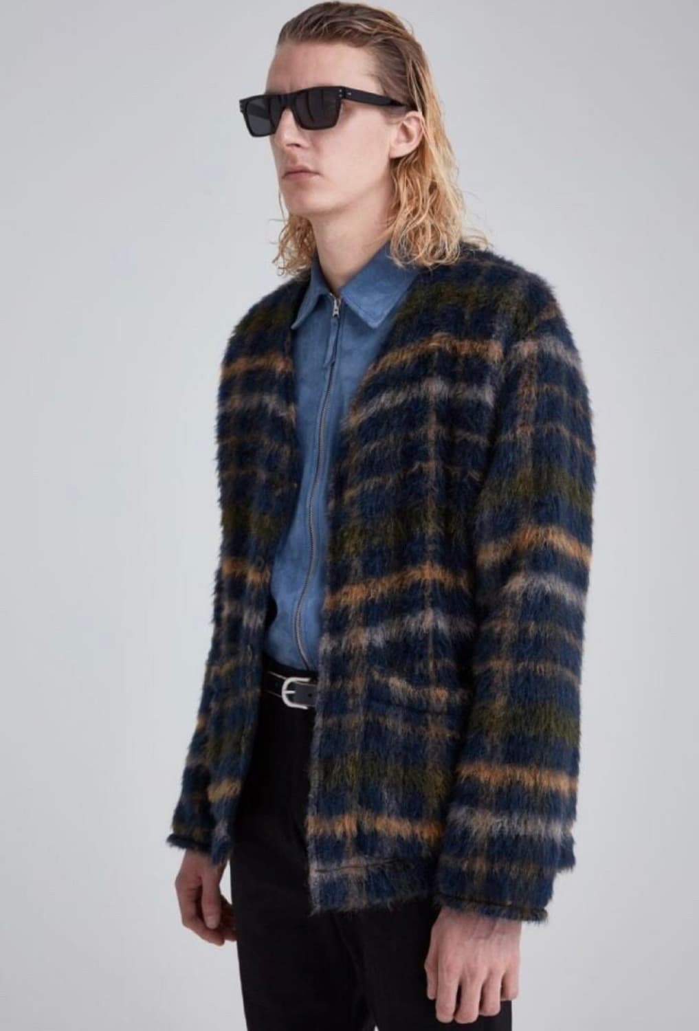 아워레가시 모헤어 체크 가디건 50 상품이미지5