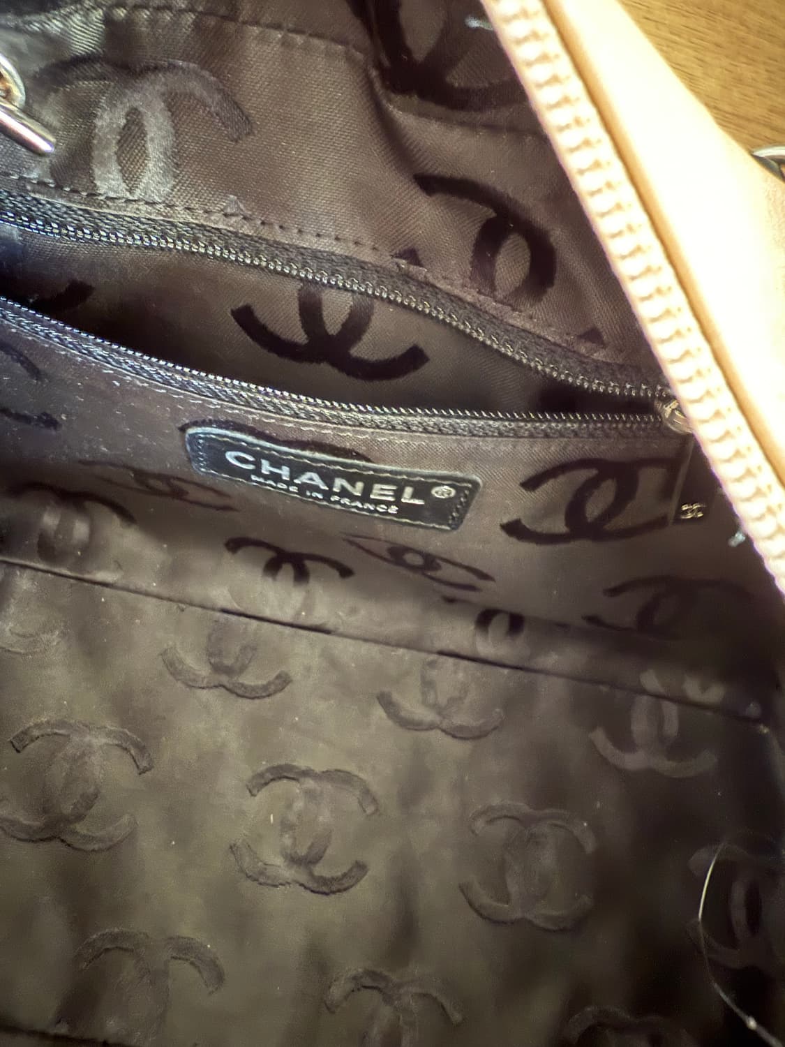 샤넬 깜봉 보스턴백 베이지 블랙 상품이미지9