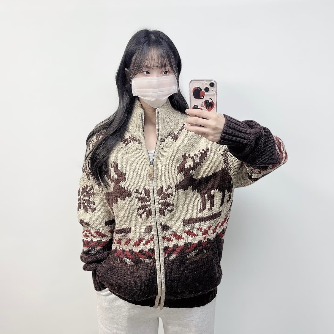 1942 아메리칸 빈티지 노르딕 코위찬 니트집업 상품이미지1