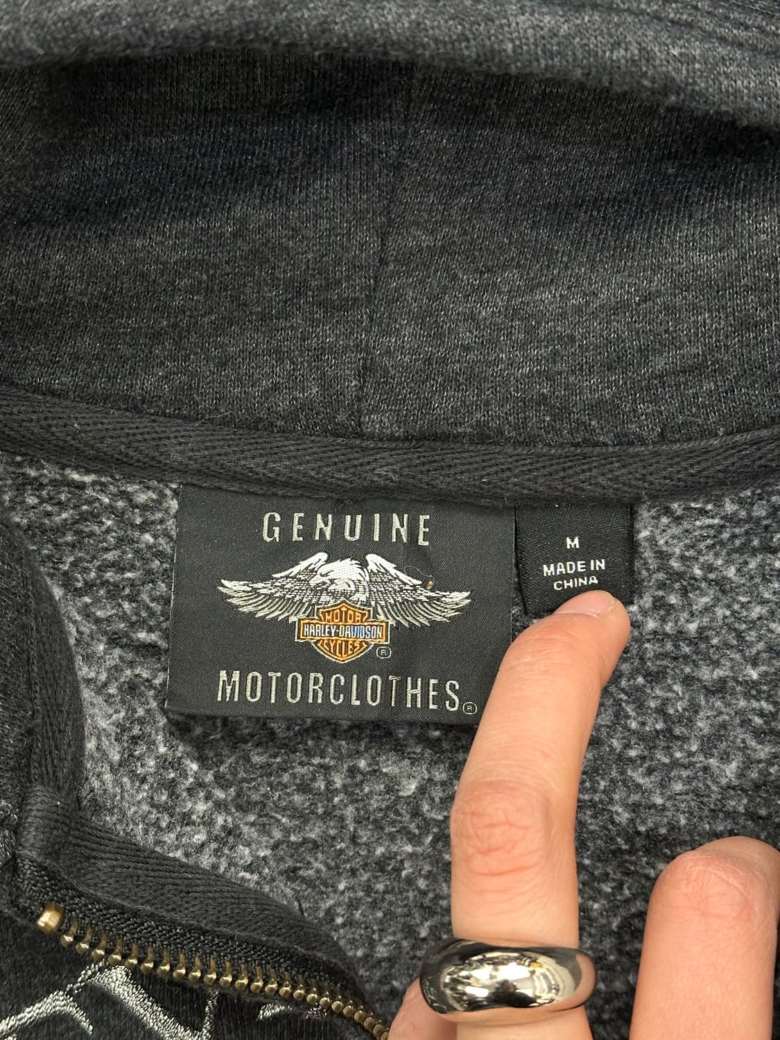 M)할리데이비슨 윌리 G 스컬 로고 후드집업 상품이미지5