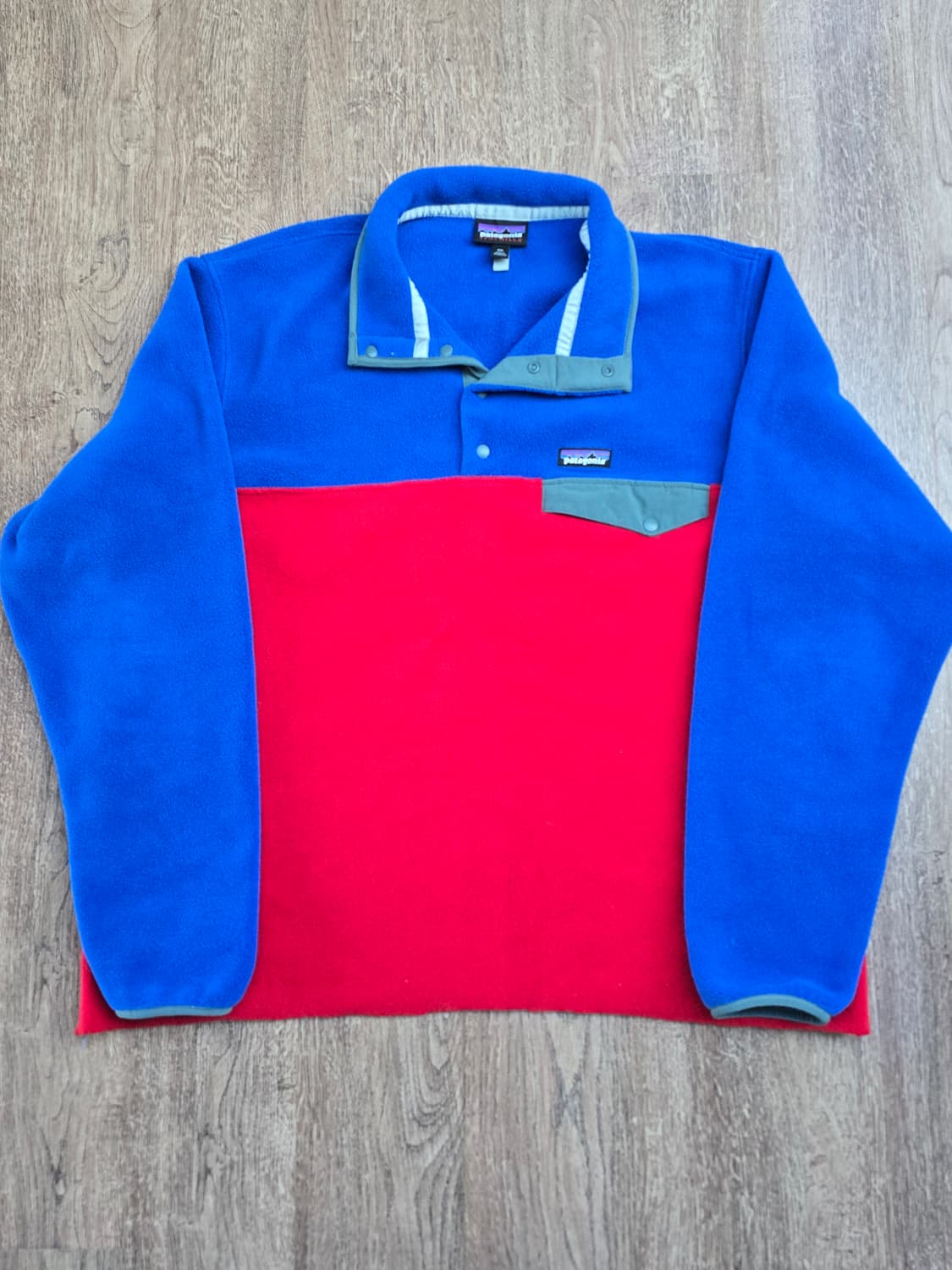 파타고니아 신칠라 스냅티 투톤 레드 블루 XXL 라이트웨이트 상품이미지1