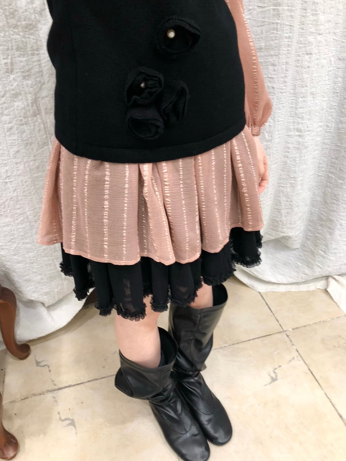 noir ruffle midi skirt 상품이미지3