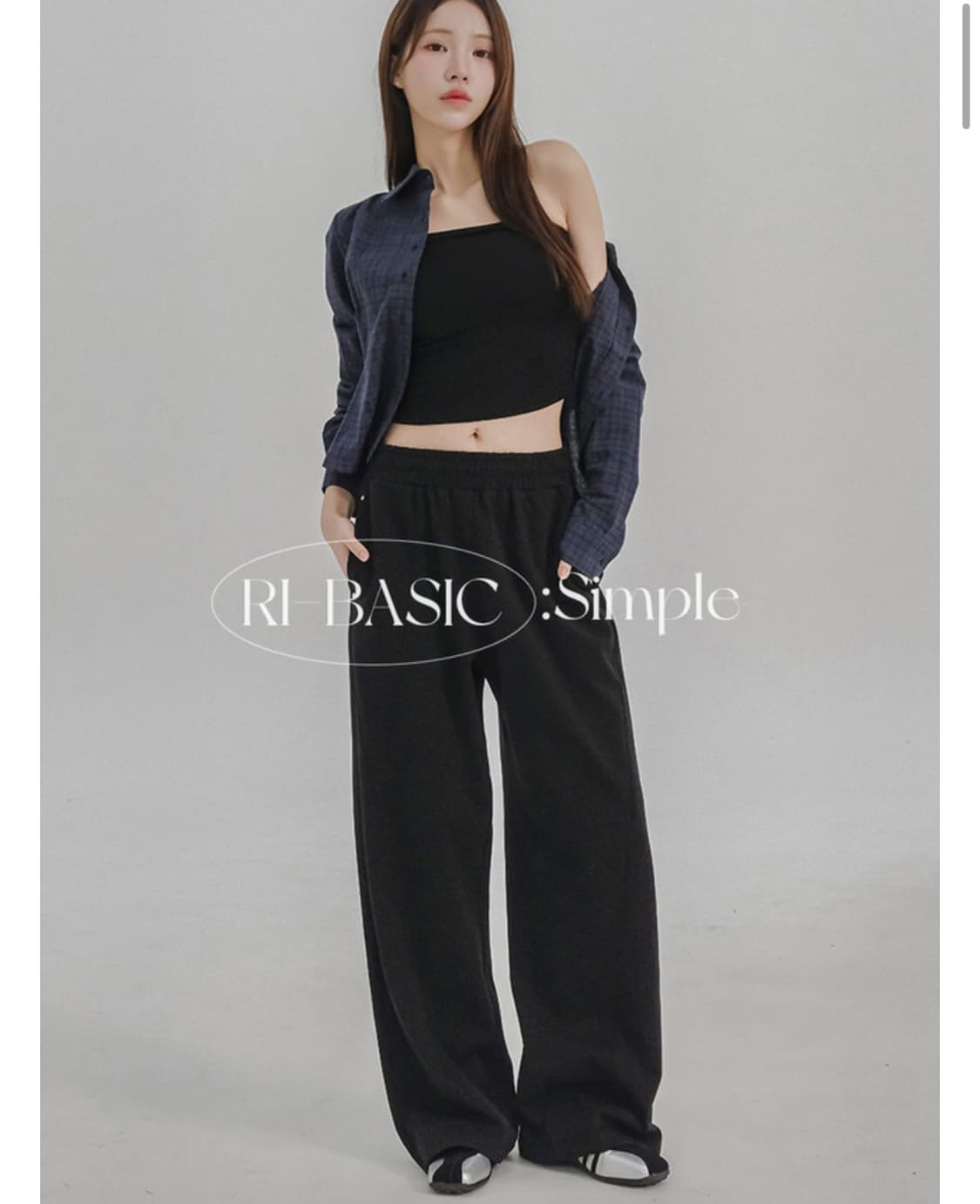[새상품] 리리앤코 커드에인 절개 밴딩 와이드 팬츠 스웻팬츠 상품이미지3