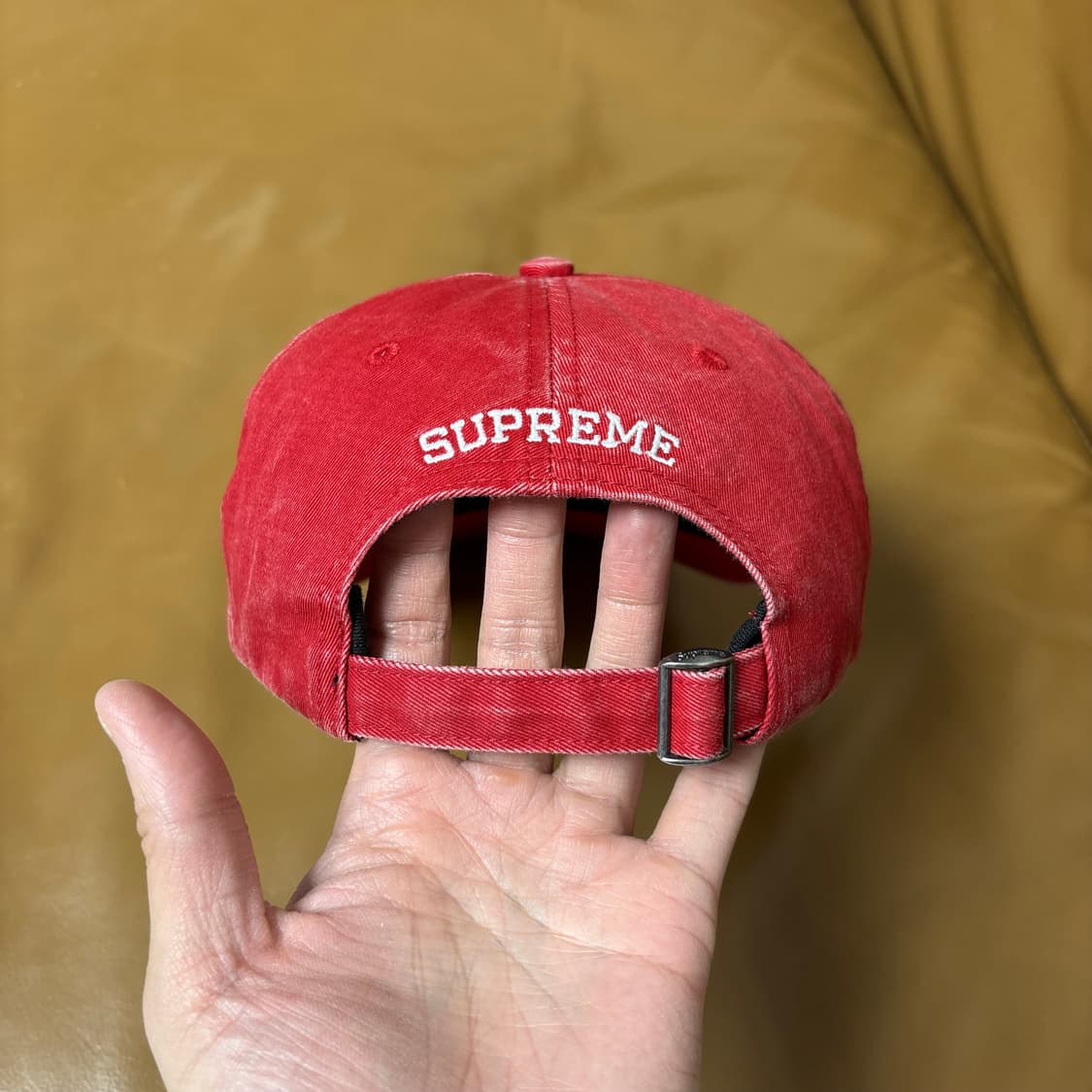 슈프림 6패널 볼캡 모자 라이센스 워시드 레드 상품이미지7