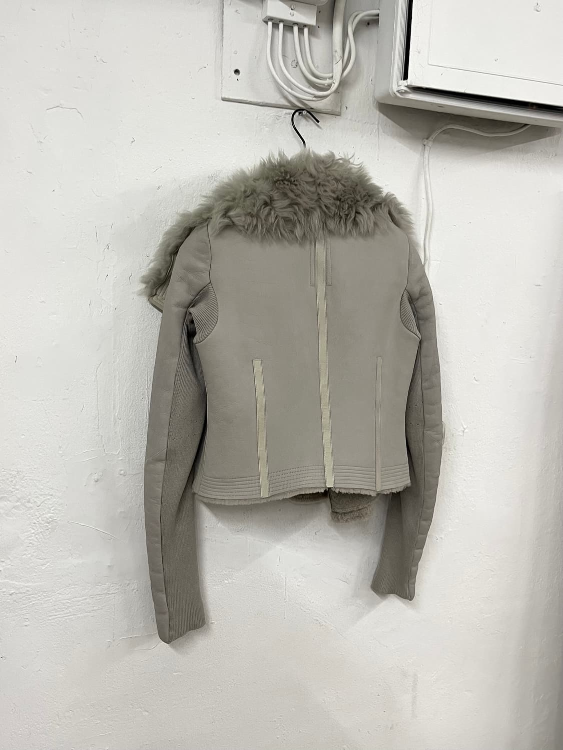 릭오웬스 2016FW 램스킨 퍼 시어링 하이넥 무스탕 바이커 자켓 상품이미지10