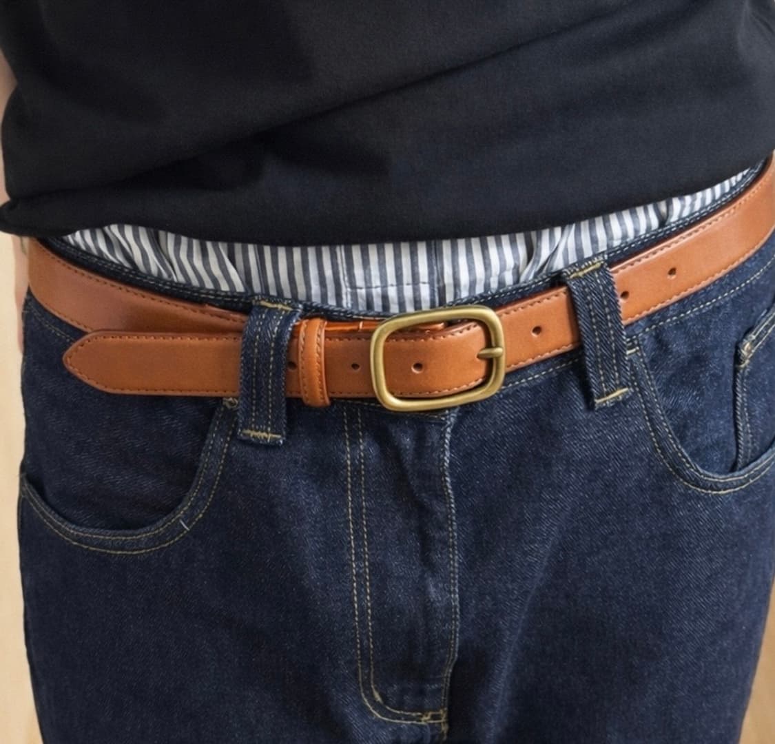 브라스 버클 소가죽 벨트 상품이미지1