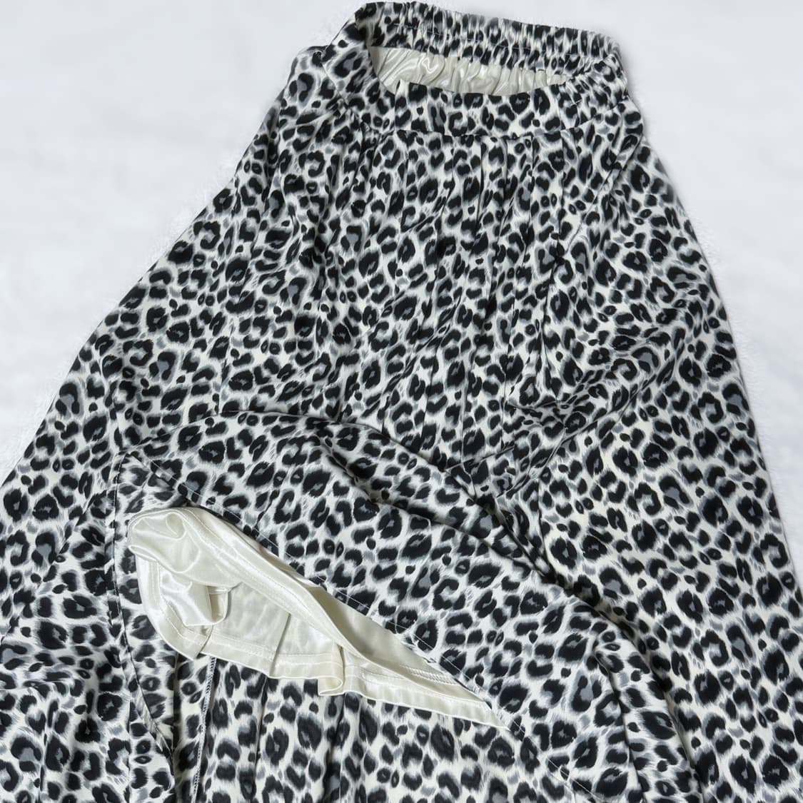 ARCHIVES 히메갸루 오네갸루 그레이 레오파드 플리츠 스커트 상품이미지2