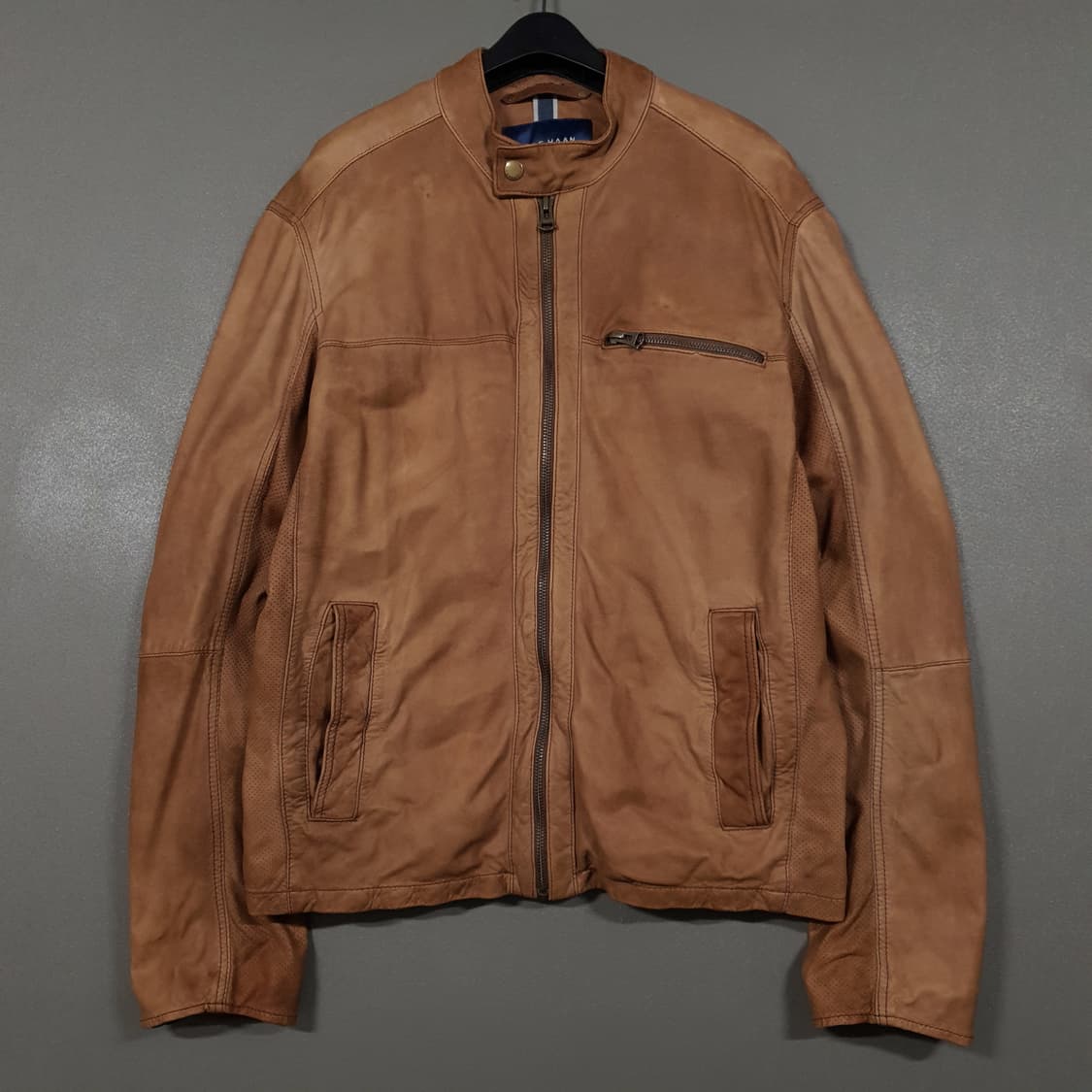 실측 M) COLE HAAN 콜한 싱글 라이더 양가죽 리얼 레더 자켓 상품이미지1