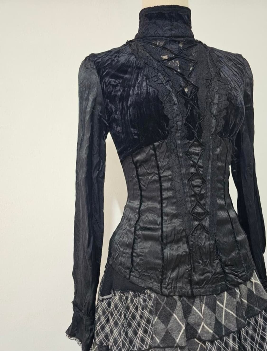 OBZEE오브제 크리즈 처리된 공주풍 브라우스 44~작은55 상품이미지2