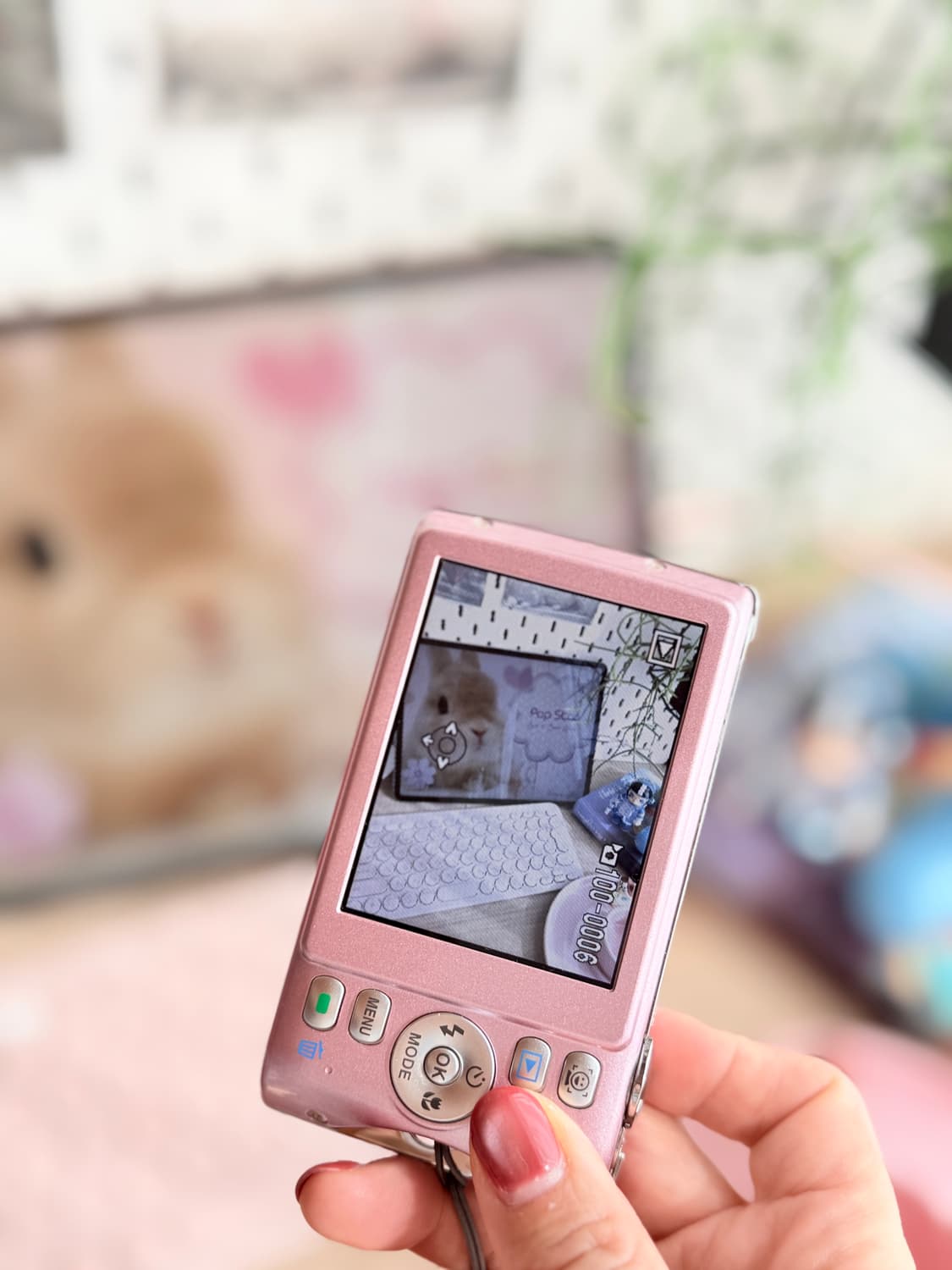 🍓딸기우유맛/미품 풀박스🍓펜탁스 옵티오 P70 핑크 상품이미지9