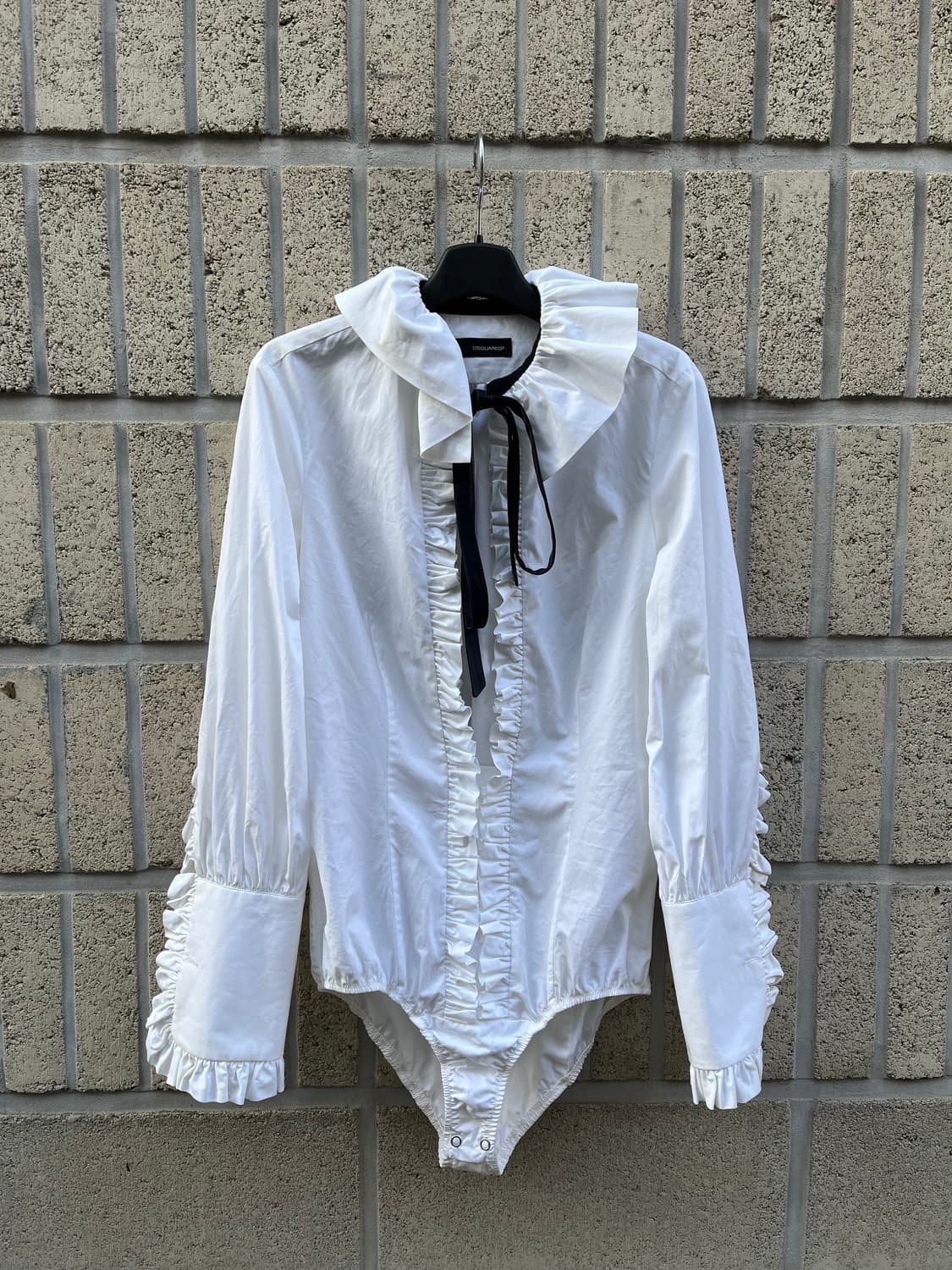 디스퀘어드 프릴 셔츠 오픈 바디수트 상품이미지1