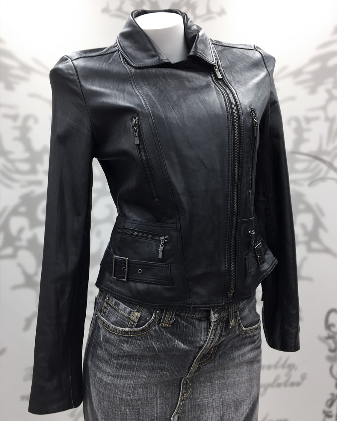 Diagonal Edge Rock Leather Rider Jacket 상품이미지5