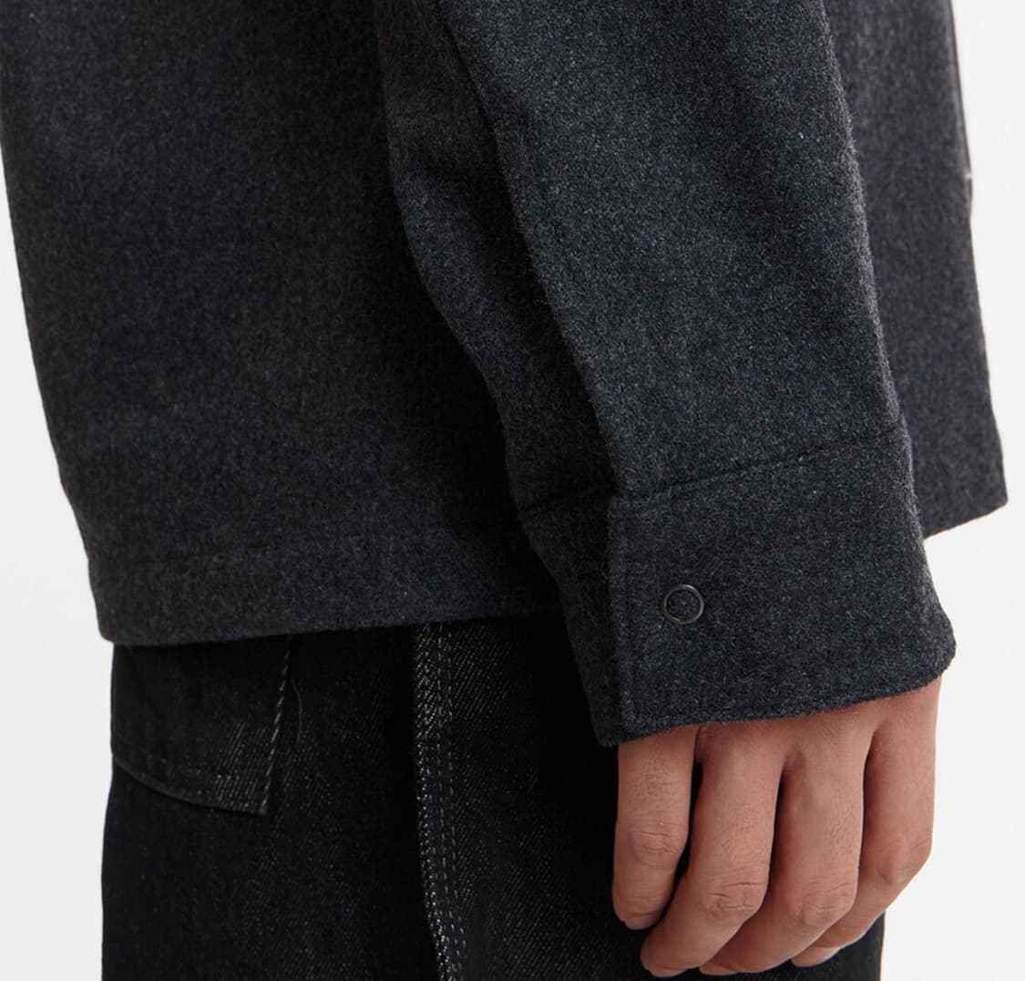 새상품(L) 언어펙티드 집 업 셔츠자켓 챠콜 상품이미지6