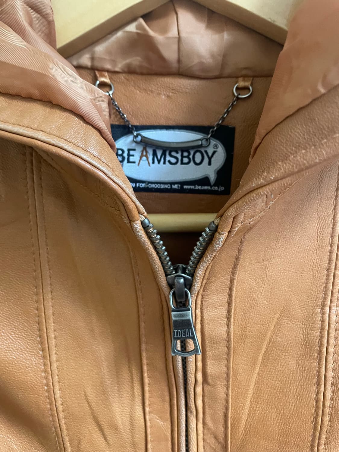 빔스 보이 후드 레더 자켓 상품이미지9