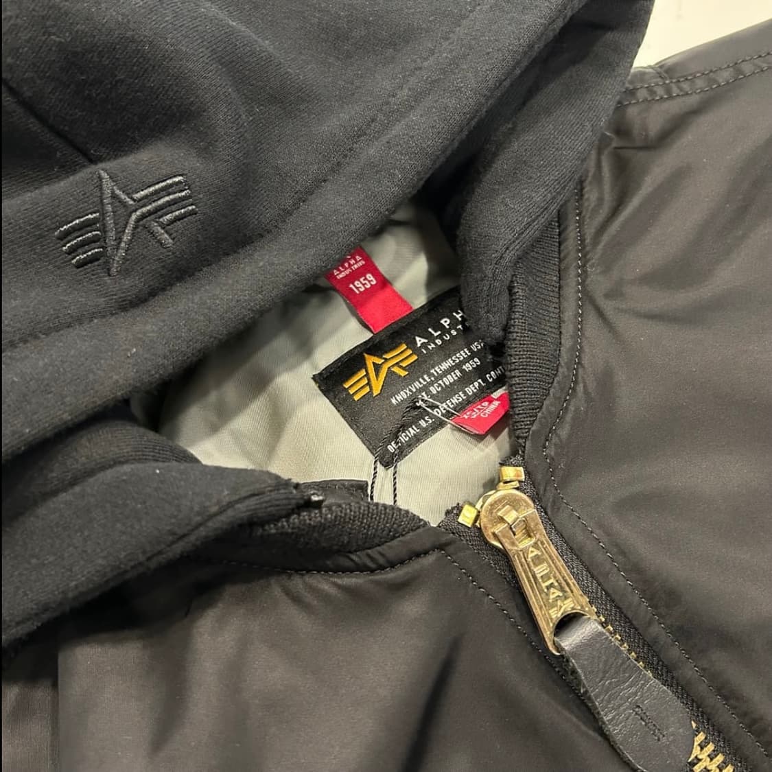 알파인더스트리 후드 항공 붐버 자켓 블루종 상품이미지4