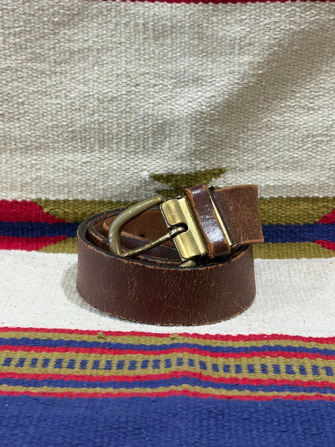 Brown brass single pin belt / 브라운 가죽 벨트 상품이미지1