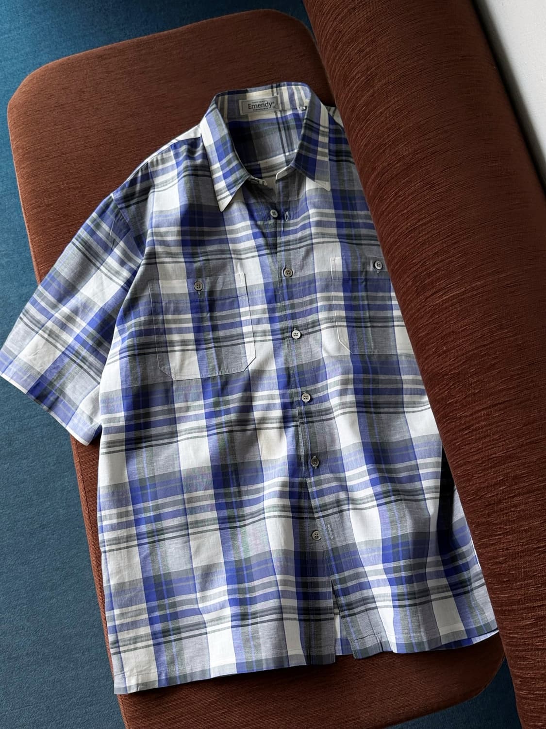 Natural cotton linen design check H/S sh 상품이미지4