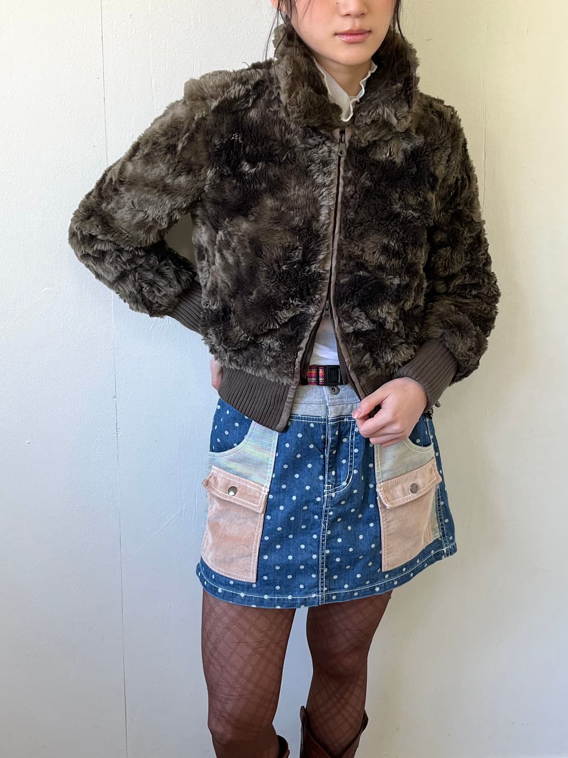 COMME CA ISM 올리브 퍼 자켓 상품이미지5