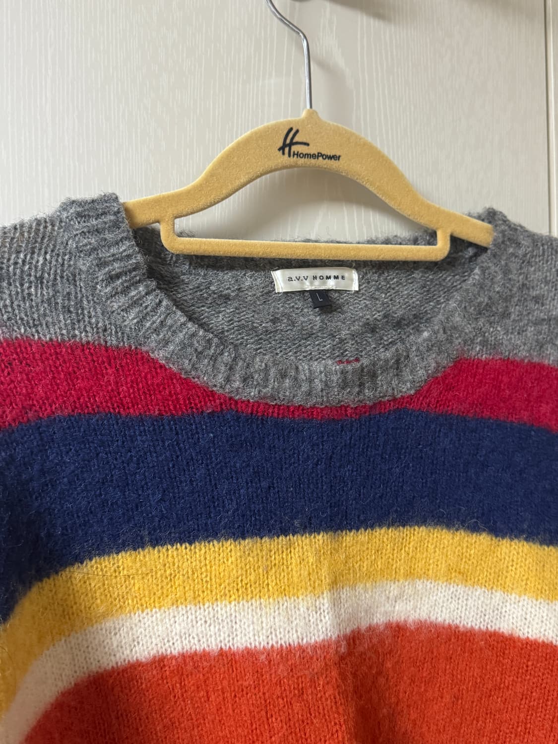 🧶 a.v.v HOMME 컬러 스트라이프 울 니트 상품이미지2